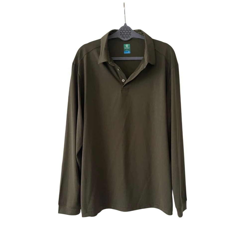 Pro Tour Coolplay Men's Olive Long Sleeve Golf Polo Shirt L
